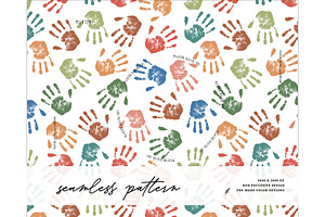 Messy DIY HandPrints Kids pattern, a Pattern Graphic by Milatoo