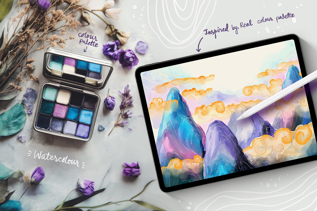 Super Natural Watercolour Brushes, a Brush Add-On by ArtstudioByKhushbu (Photo 9 of 12)