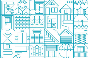 Real estate and property pattern, an Object Illustration by Vector Tradition