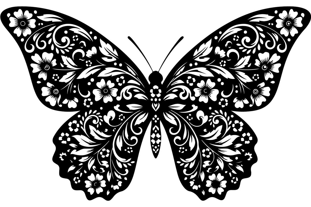 Butterfly Silhouette Bundle, a Decorative Illustration by Designer_Momina (Photo 4 of 20)