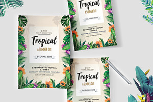 Tropical Day PSD Flyer Template, a Flyer Template by PixelsDesign
