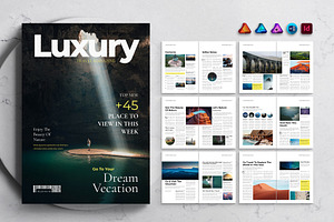 Luxury Travel Magazine Template, a Magazine Template by DesignCrest