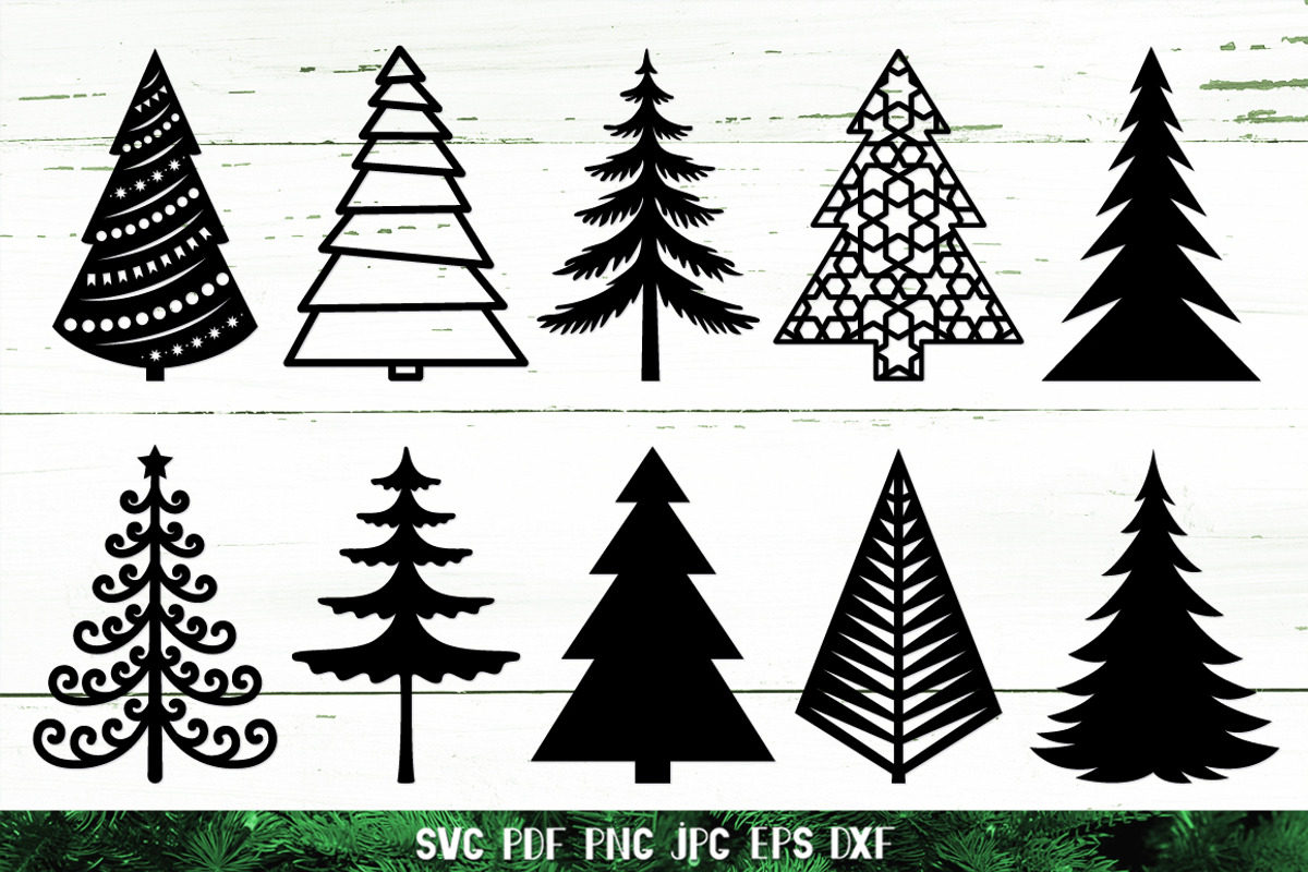 Christmas Tree Silhouette Set, a Graphic by Digital_Craftyfox (Photo 8 of 20)