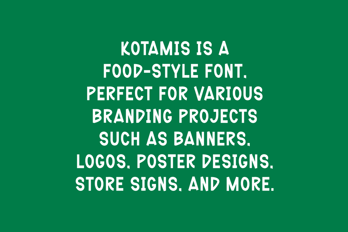 Kotamis - Food Display Font, a Handwritten Font by Iqsiart Studio (Photo 5 of 7)