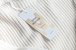 Clothes label tag blank white mockup