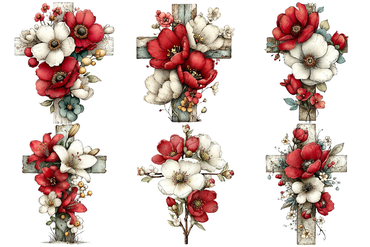 Floral Easter Cross Clipart, an Illustration by Pixels.Craft (Photo 5 of 5)