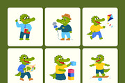 50 Crocodile Flat Characters, an Animal Illustration by Creative Stall (Thumbnail 10 of 11)