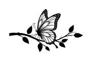 Butterfly Branch SVG Bundle, an Illustration by Creativeshirt (Thumbnail 4 of 31)