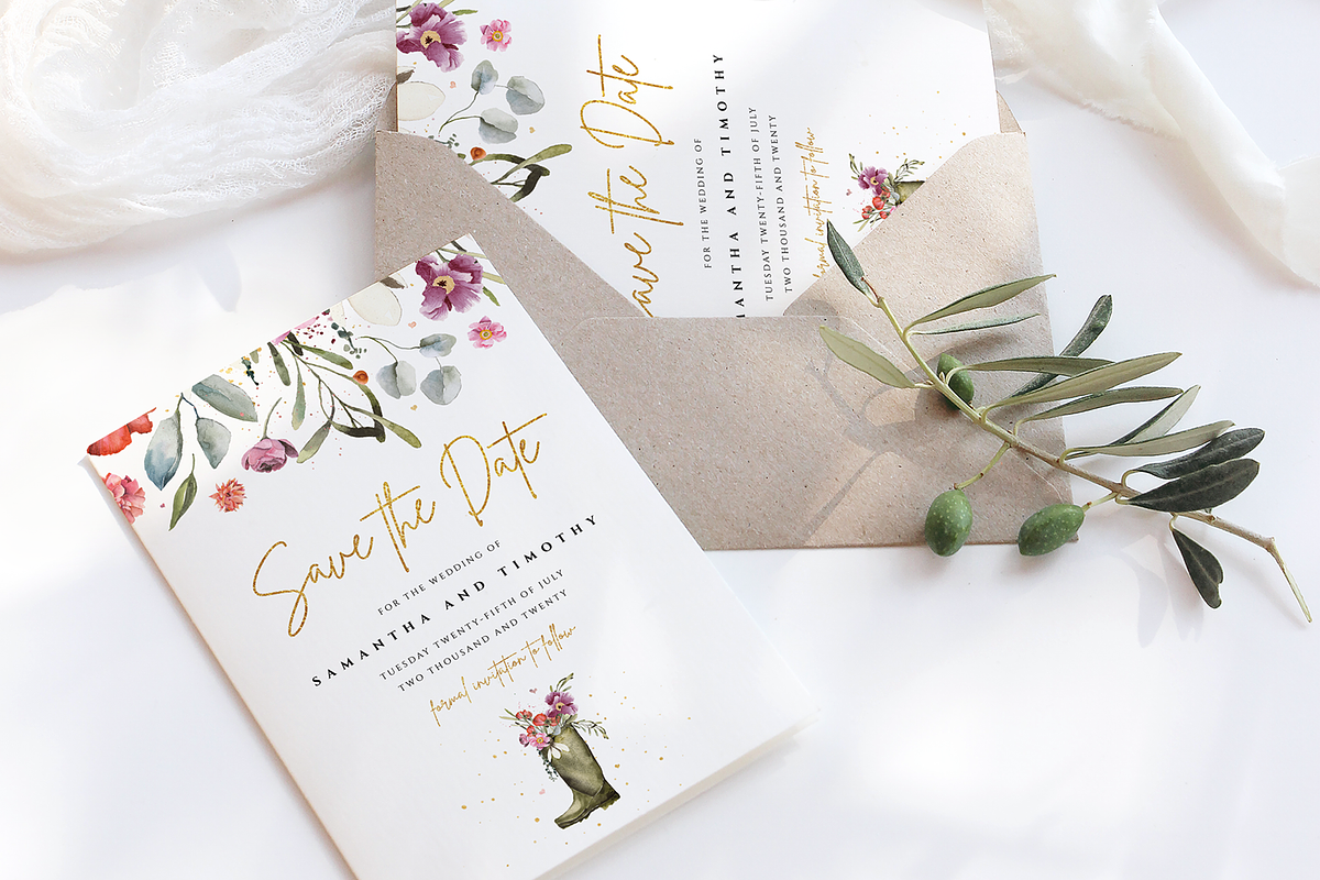 Wellington Boot Wedding Invite Suite, an Invitation Template by R Whitehurst Design (Photo 2 of 6)