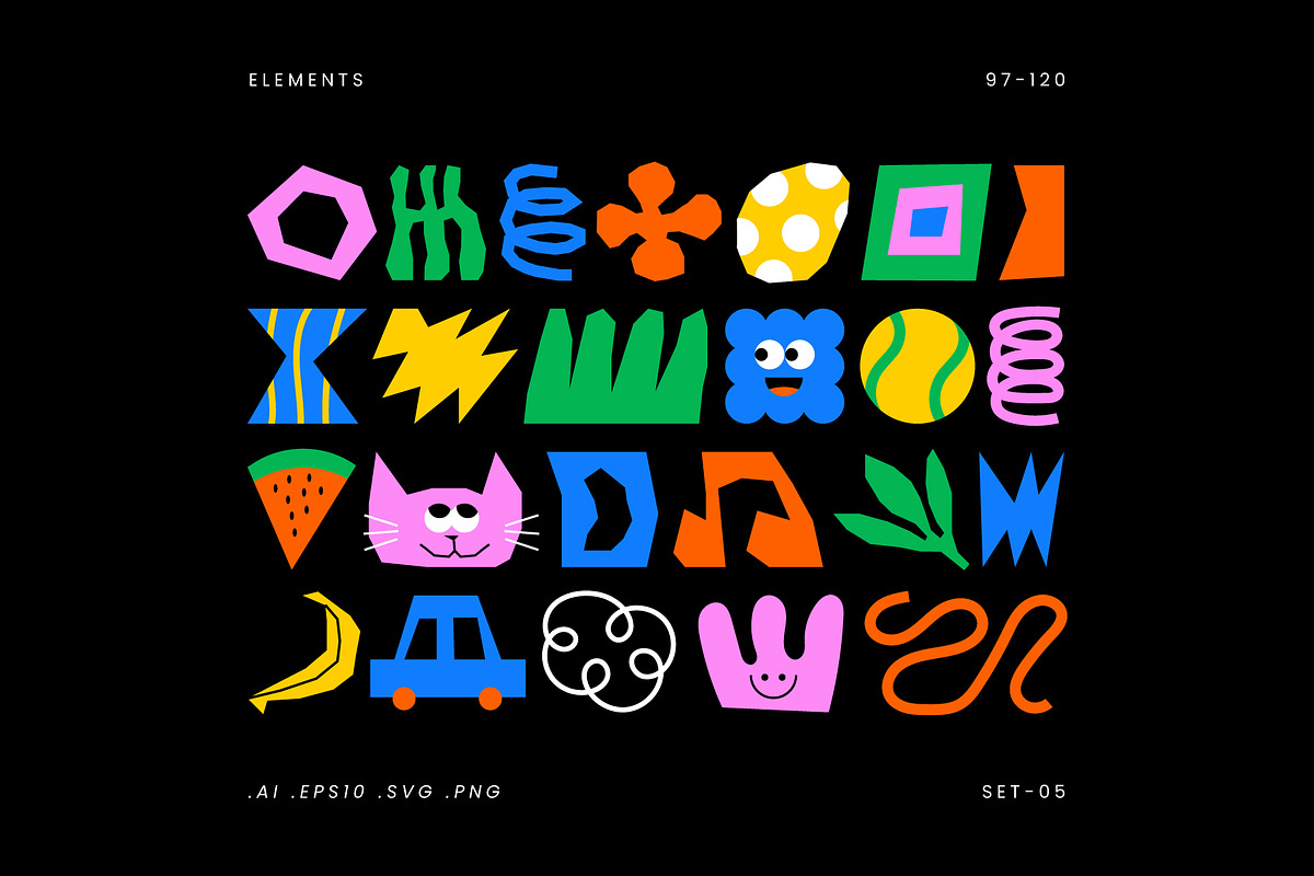 Colorful Doodle Elements, an Object Graphic by Léo Alexandre (Photo 6 of 16)