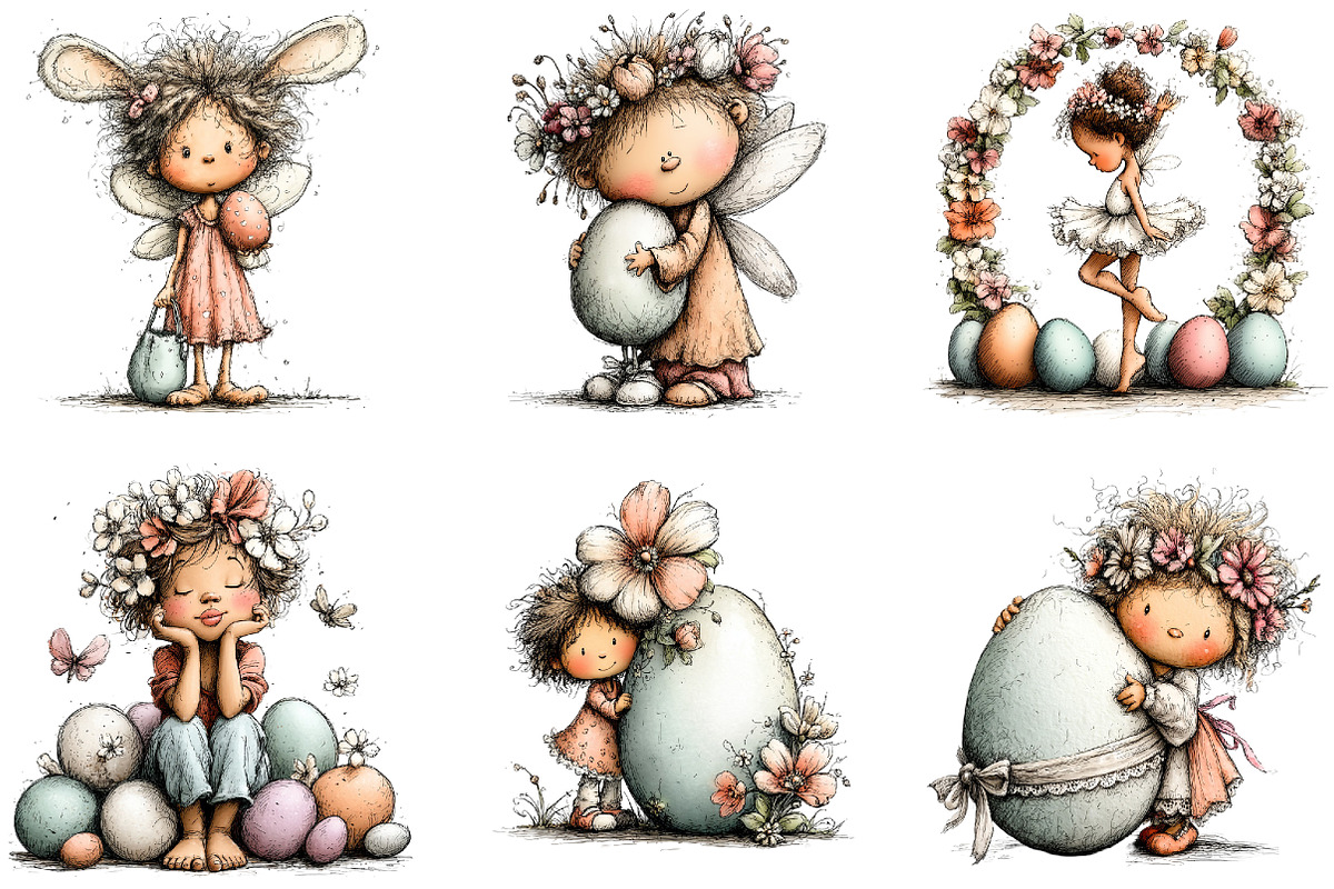 Whimsical Easter Fairy Clipart, an Illustration by Sublimation Artist (Photo 4 of 7)