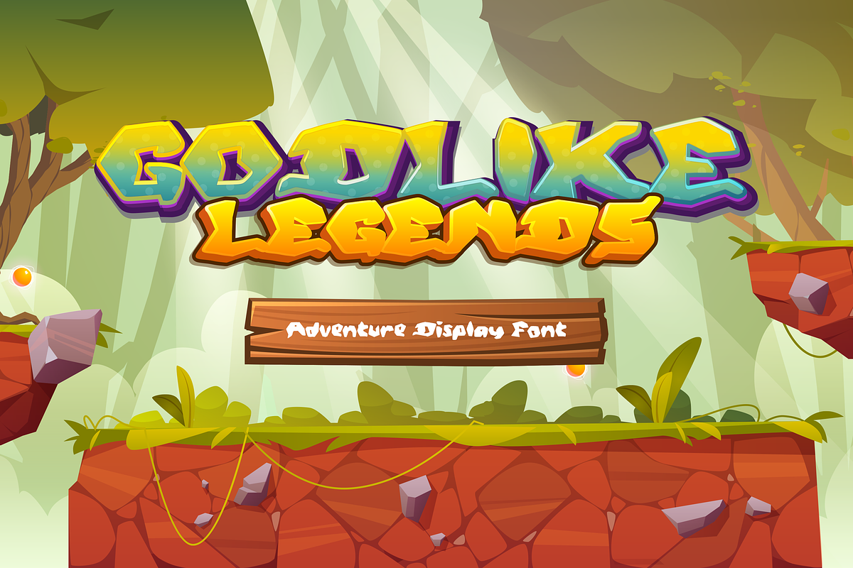 Godlikes Legend Game Display Font, a Sans Serif Font by Haws.std (Photo 1 of 6)