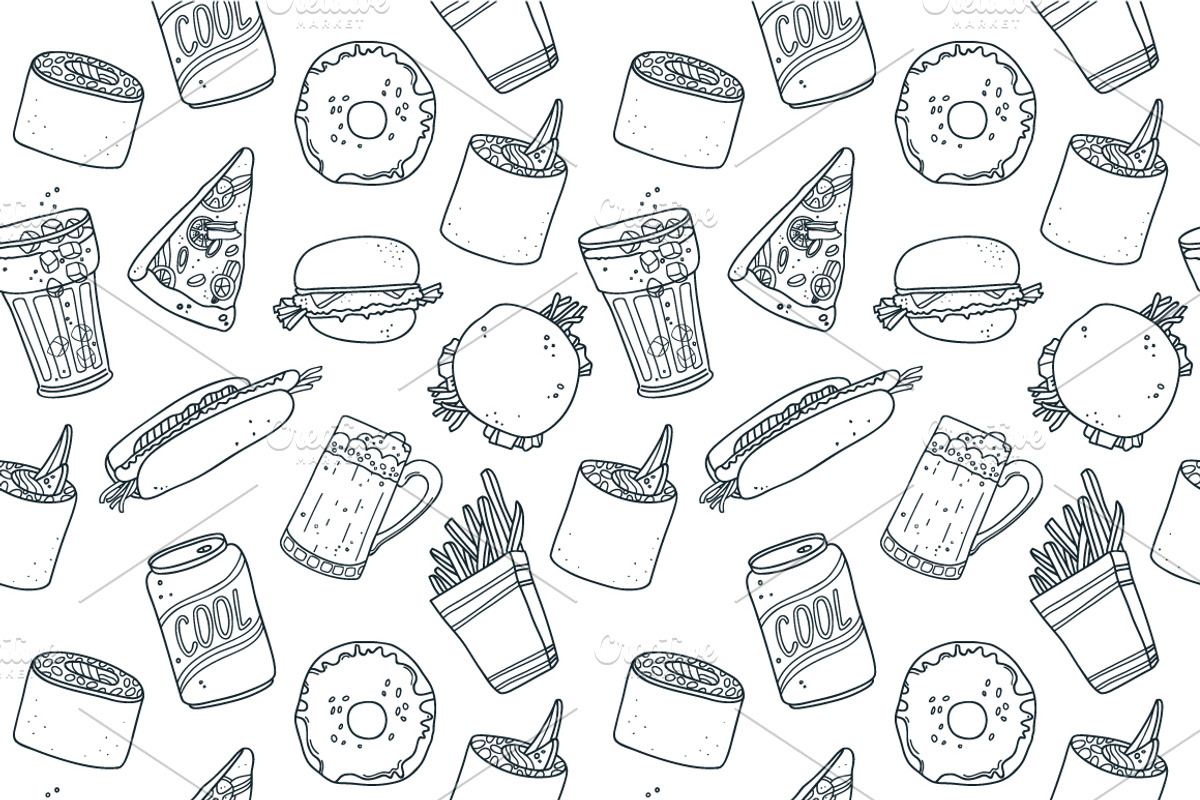 Fastfood set, a Food Illustration by YuliaBiser (Photo 3 of 4)