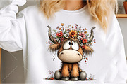 Whimsical Autumn Highland Cow PNG, a Seasonal Illustration by Canvas Craft (Thumbnail 5 of 10)