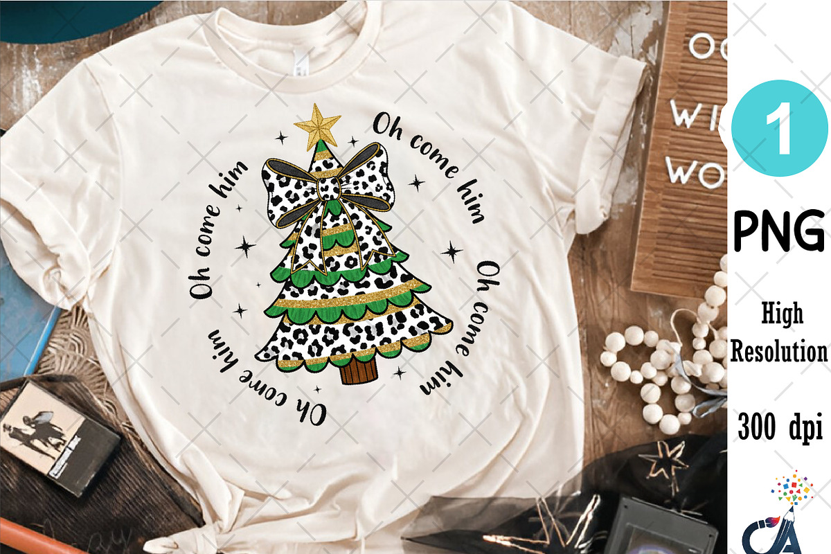 Oh Come Him Christmas Tree Png, an Illustration by Creative Art (Photo 4 of 6)