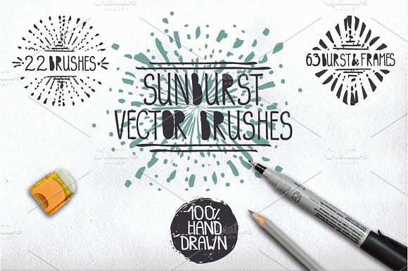 Burst ray pattern brushes set preview 7