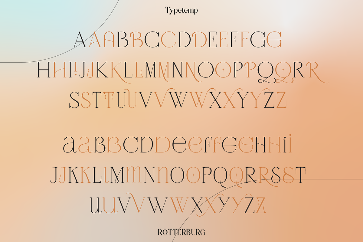 Rotterburg Stylish Display Font, a Serif Font by Typetemp Studio (Photo 18 of 20)