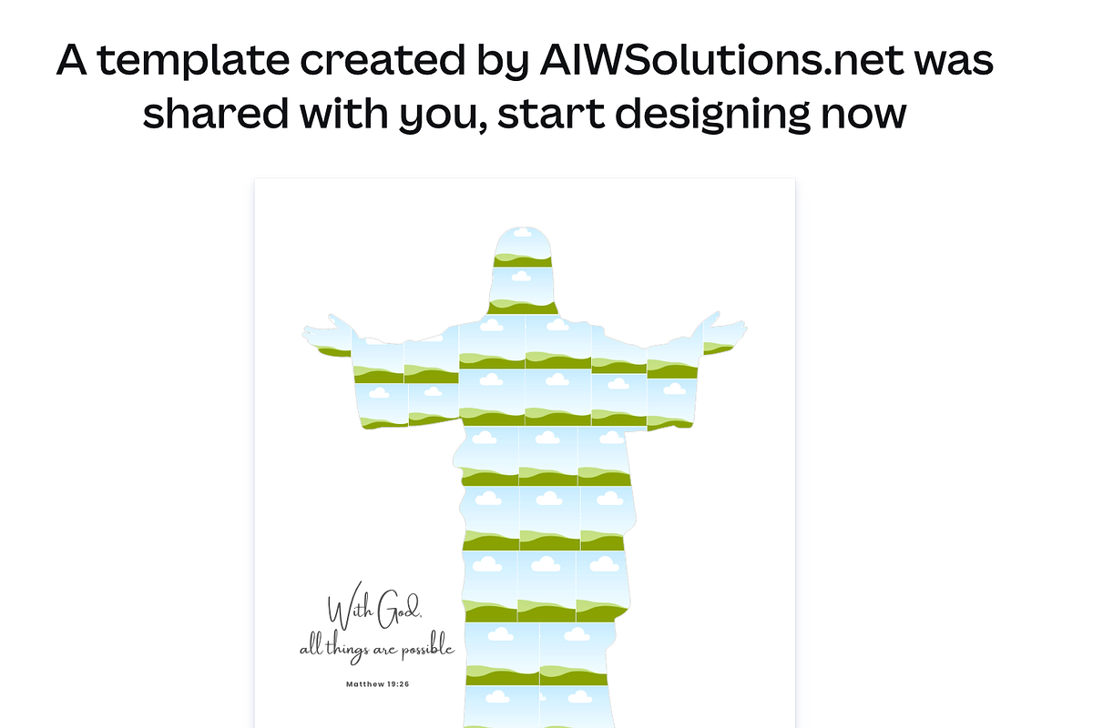 Jesus Shape Photo Collage Template, a Poster Template by AIW SOLUTIONS (Photo 4 of 4)