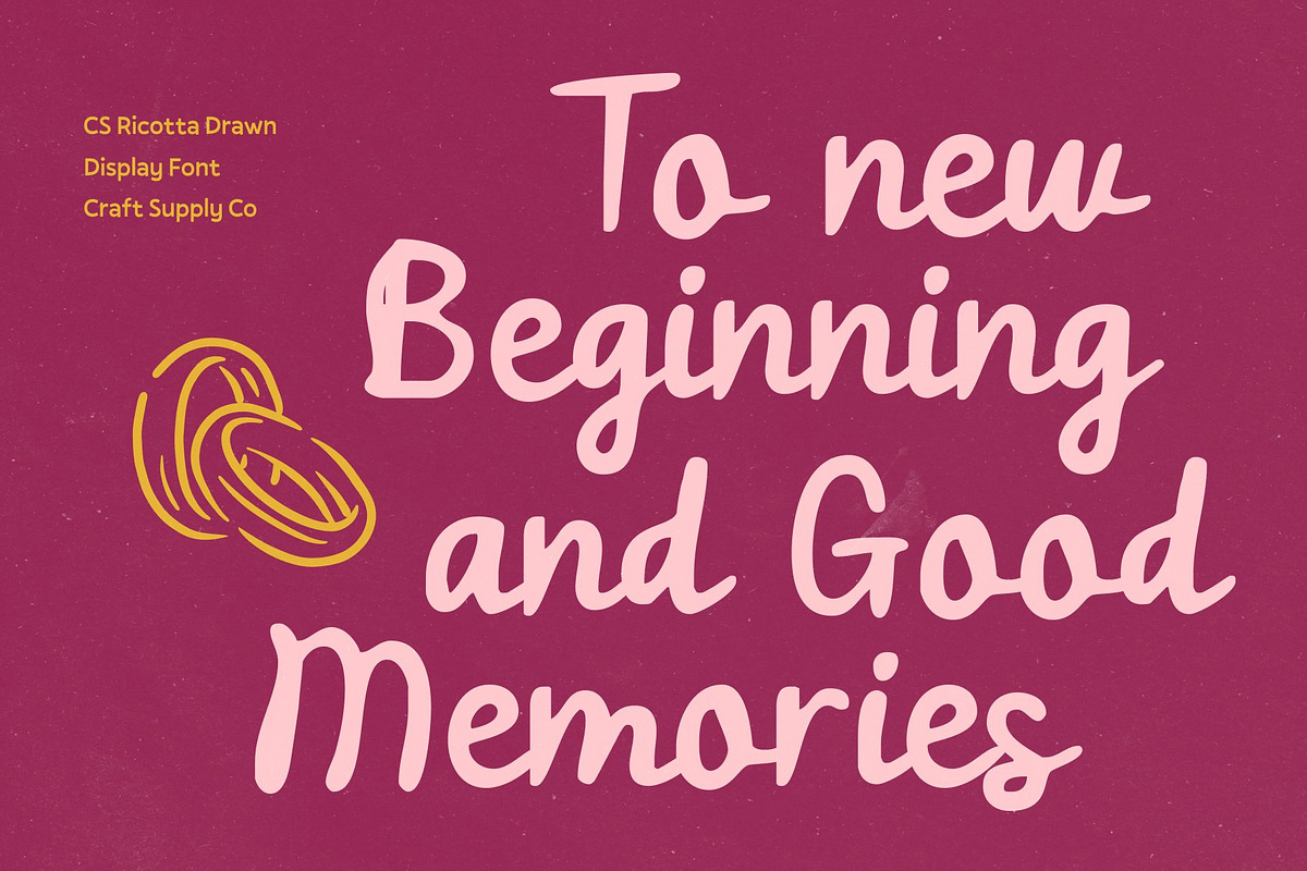 CS Ricotta Drawn, a Script Font by Craft Supply Co. (Photo 4 of 8)