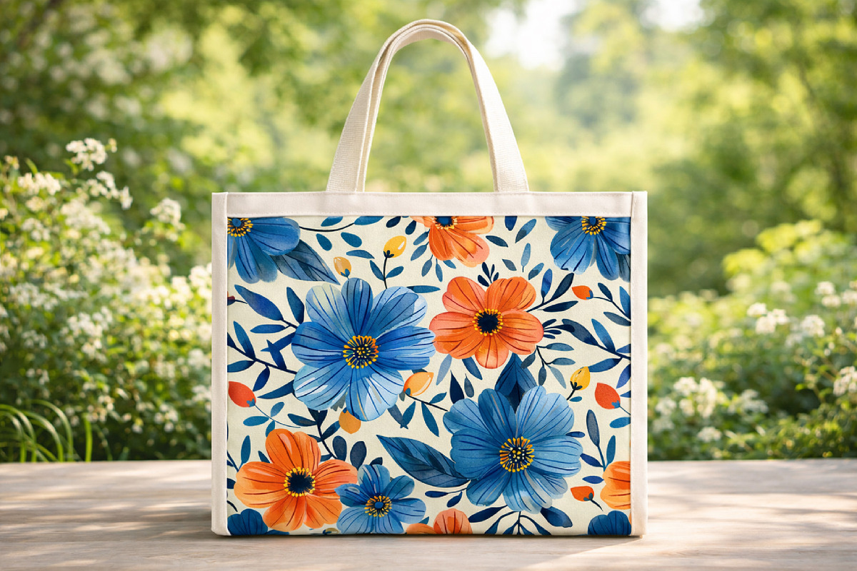 Blue Floral Spring Pattern, a Pattern Graphic by Canvas Craft (Photo 4 of 6)