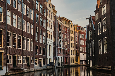 Amsterdam houses in the water