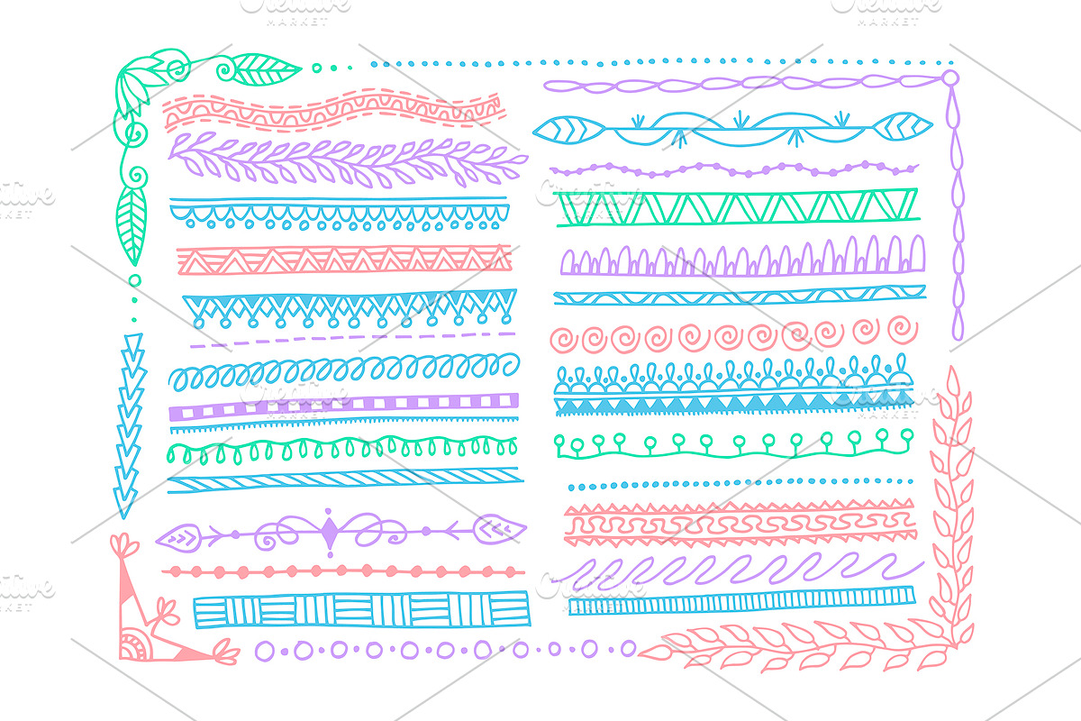 800+ DOODLE ELEMENTS SET, a Templates & Theme by karakotsya (Photo 9 of 24)