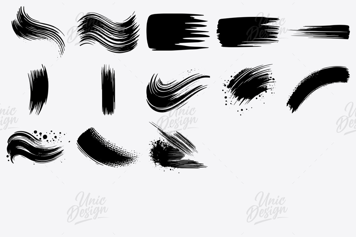 53 Dry Stroke Photoshop Brushes, a Brush Add-On by UnicDesign (Photo 4 of 4)