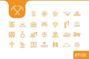Minimalist Mining Icon Set, an Outline Icon by devastd