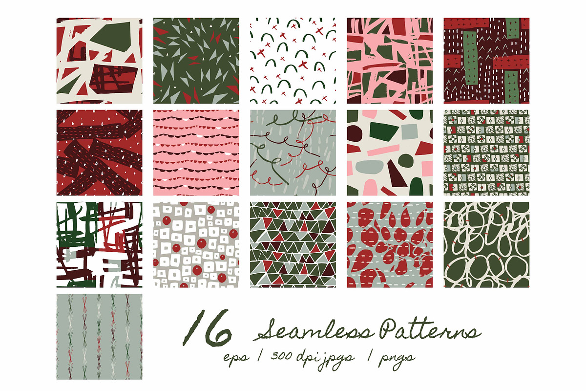Modern Holiday | Patterns + Artboard, a Pattern Graphic by The Collective Studio (Photo 3 of 10)