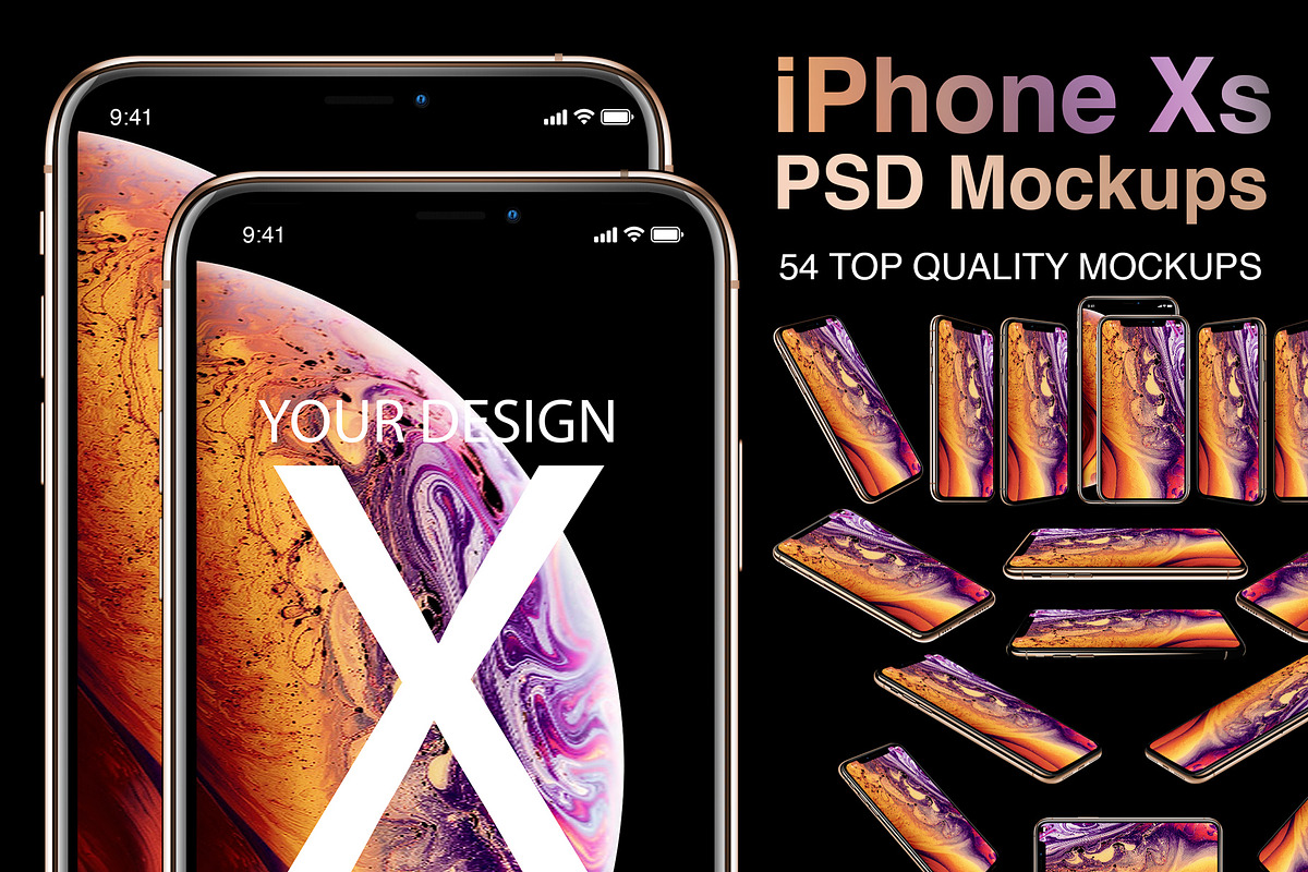 (INTRO SALE) iPhone XS and XS Max, an iPhone Mockup by RadekBroz (Photo 1 of 10)
