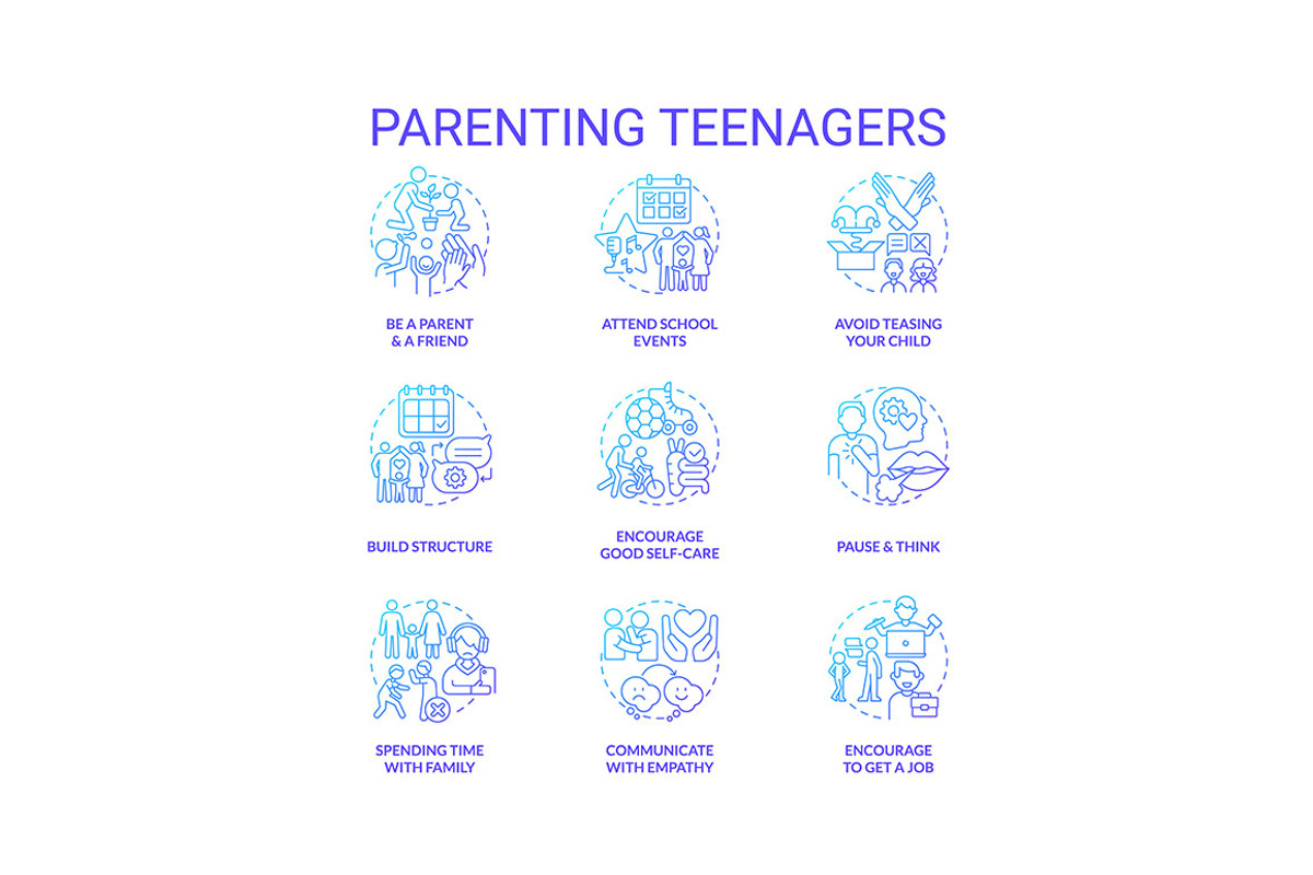 Parenting teenagers blue gradient, an Icon by IMG Visuals