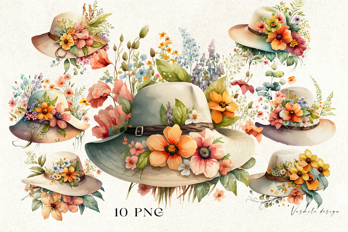 Romantic flower clipart bundle, a Decorative Illustration by Vasmila (Photo 11 of 21)