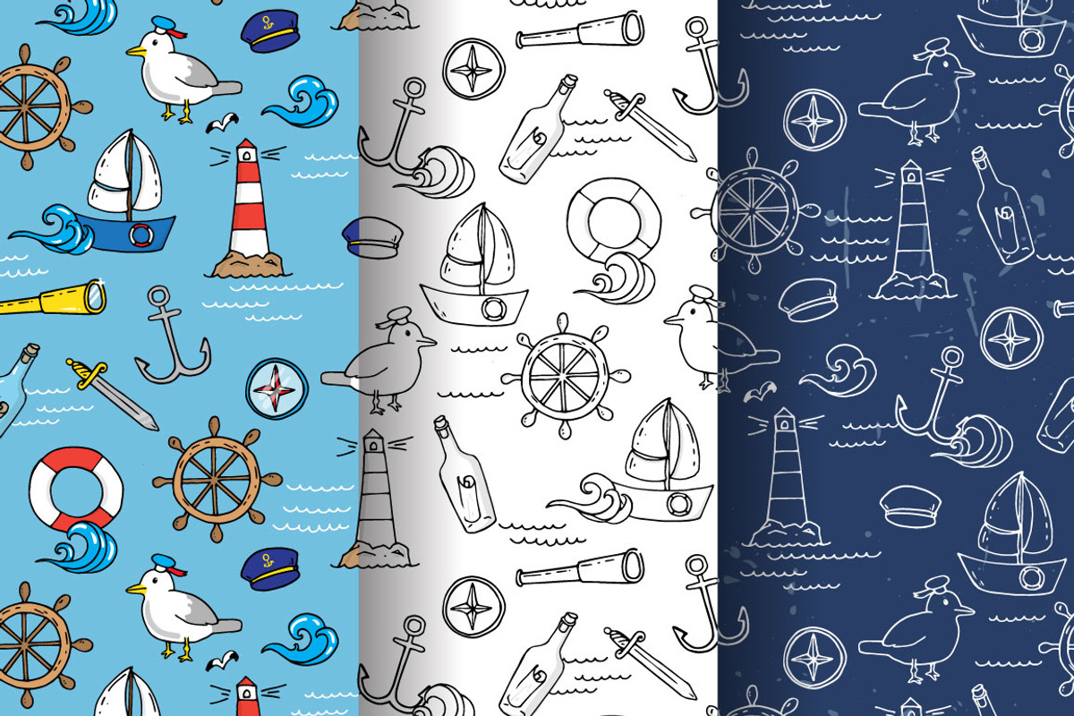 Sea and sailing patterns, a Pattern Graphic by merion_merion (Photo 4 of 5)