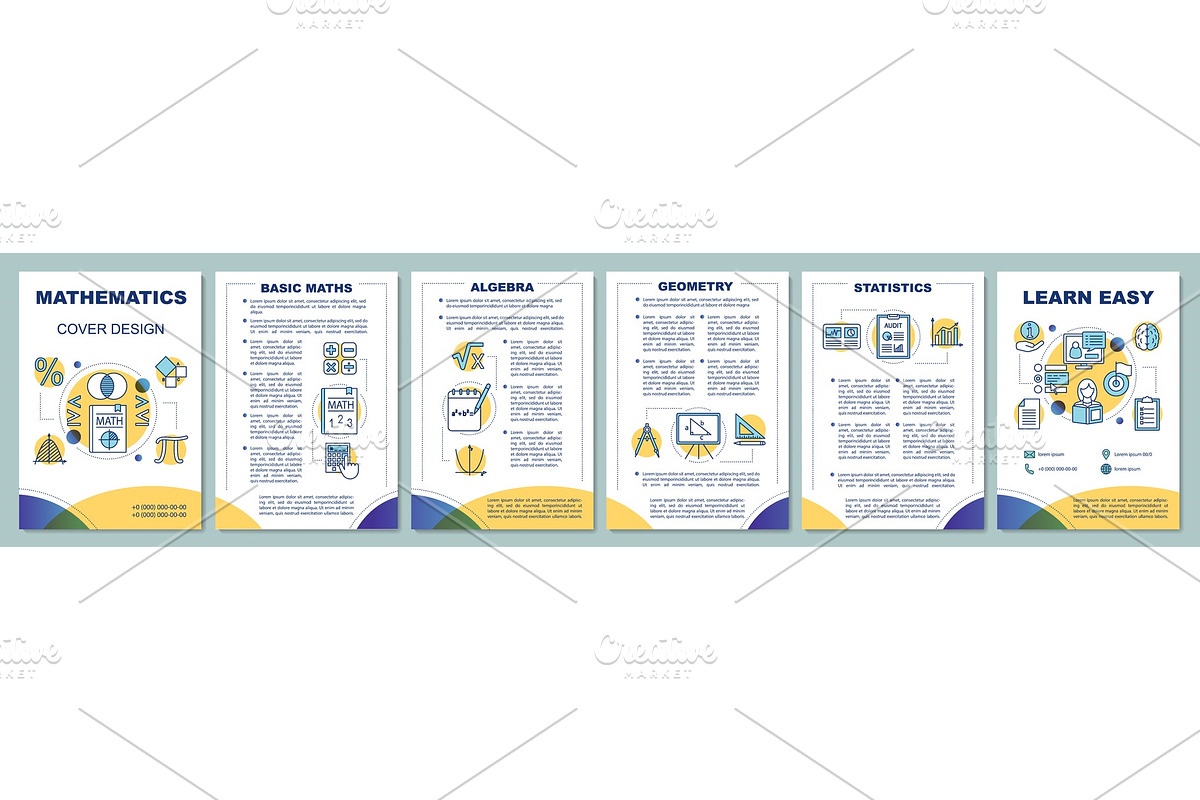 Mathematics lessons brochure, a Brochure Template by IMG visuals icons