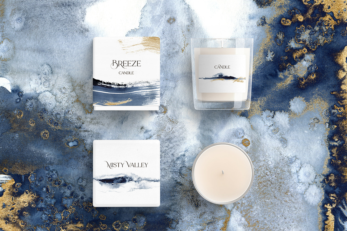 Deep blue watercolor backgrounds, a Texture Graphic by Yuliya Derbisheva (Photo 2 of 14)