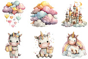 Baby Unicorn Clipart PNG Bundle, an Illustration by Sublimation Artist (Thumbnail 5 of 7)