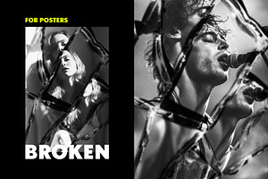 Broken Mirror Poster Effect, a Brushes & More by Design Squad