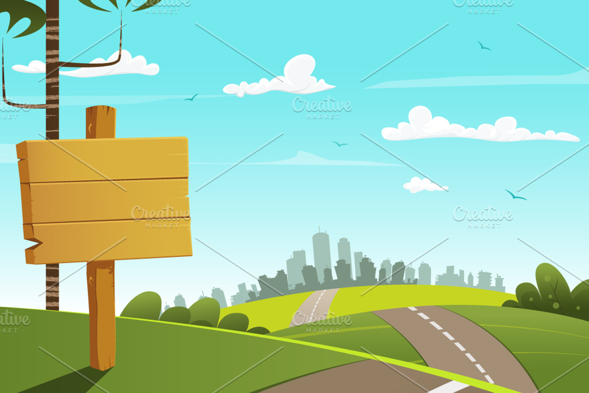 Wooden village sign, an Illustration by mihail.ridkous (Photo 2 of 2)