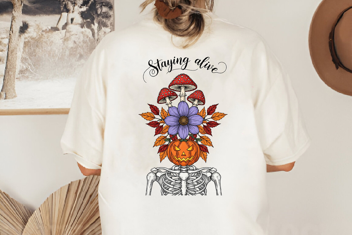 Skeleton Halloween Quote PNG, an Illustration by CreationArt (Photo 3 of 4)