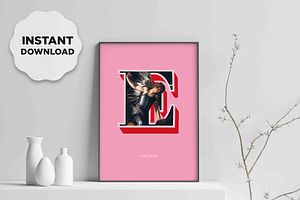 Mythological Alphabet Poster - E