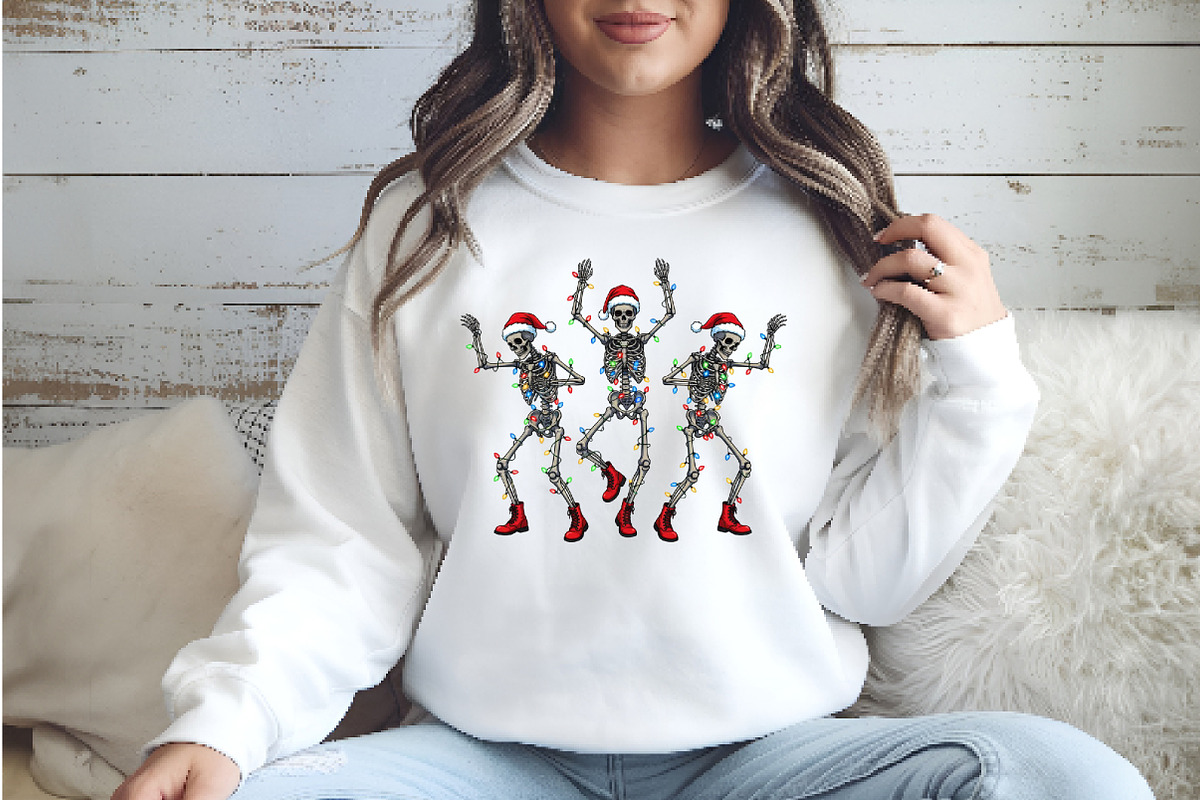 Christmas Dancing Skeleton Png, an Illustration by Watercolor design (Photo 3 of 5)