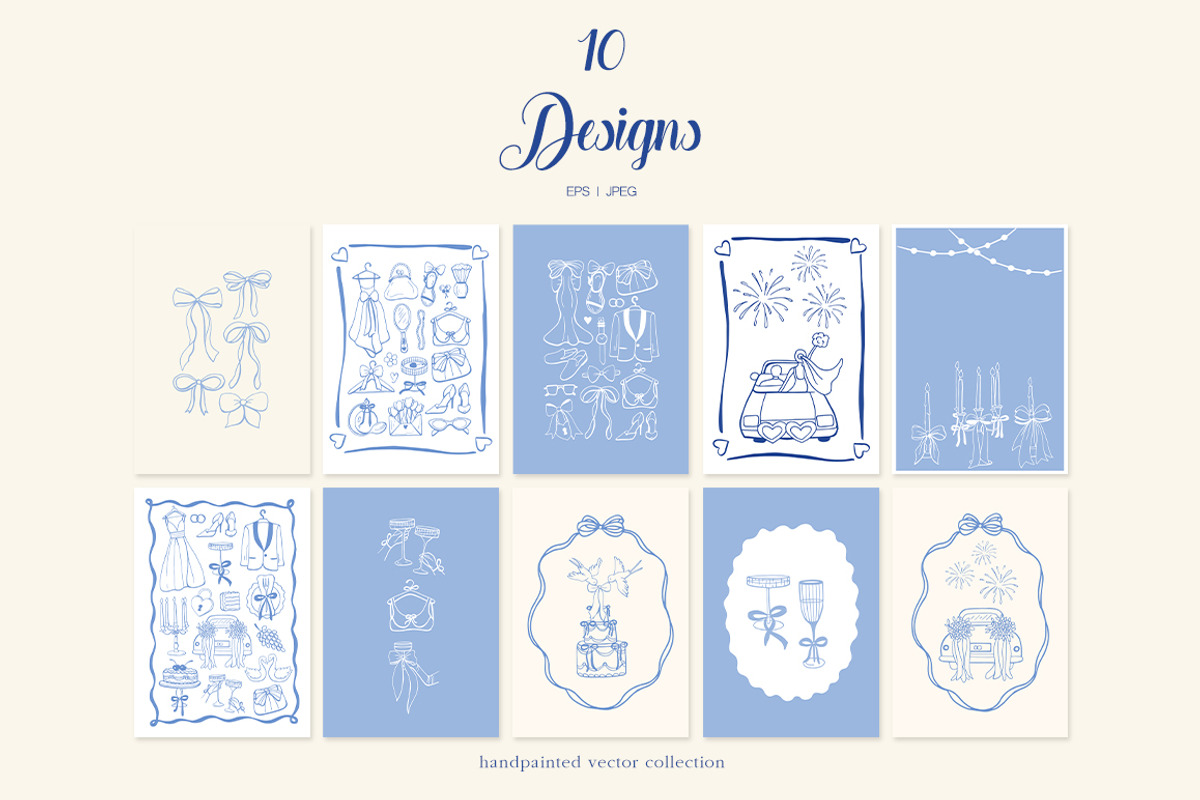 Whimsical Hand Drawn Set Wedding Day, an Object Illustration by ViktoriyaD (Photo 10 of 17)