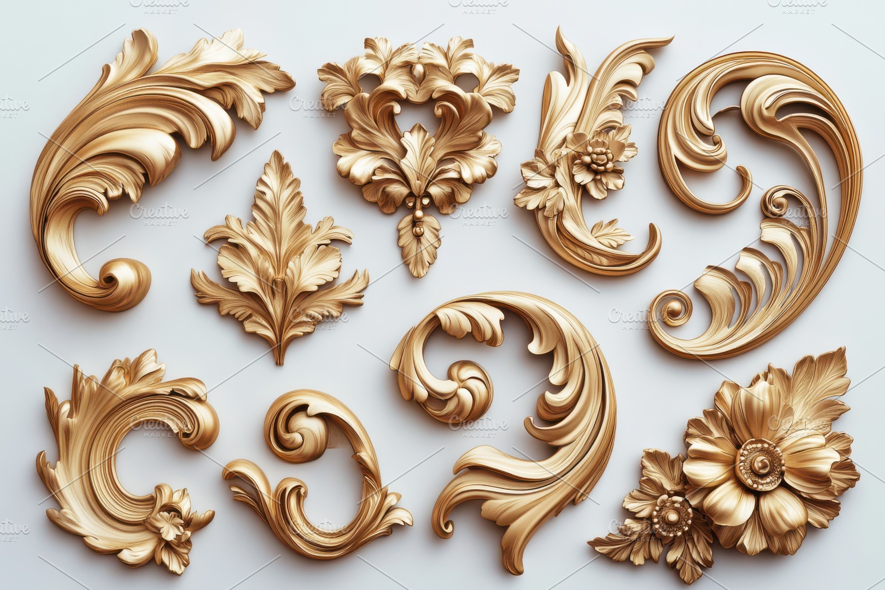 Gold Ornate Rococo Style Decorative, an Abstract Photo by Pixeness Studio