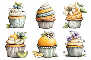Watercolor Summer Cupcake Clipart, an Illustration by Daily.Designs (Thumbnail 7 of 8)