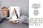 Mug sublimation design with letters, a Decorative Illustration by Larisa Maslova (Thumbnail 1 of 2)