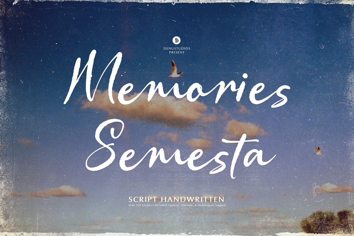 Memories Semesta Script Handwritten, a Script Font by Denustudios (Photo 1 of 12)