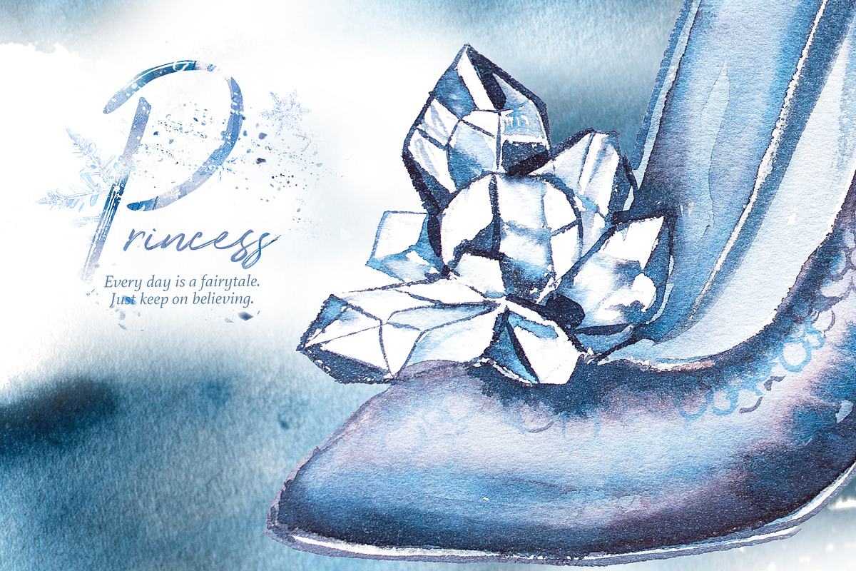 Hand-Painted Princess Clipart, a Decorative Illustration by ArtCreationsDesign (Photo 6 of 21)