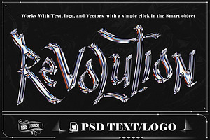 Revolution Chrome Text effect, a Layer Style Add-On by one-touch