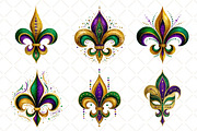 Fleur De Lis For Mardi Gras Clipart, an Illustration by Black Bird Studio (Thumbnail 6 of 6)