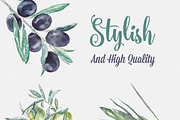 Olive Watercolor Paintings, an Illustration by emine (Thumbnail 2 of 3)
